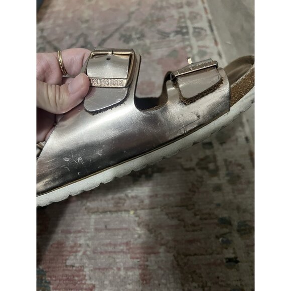 Metallic Gold Womens Birkenstock Arizona Sandals Size 41 EU 10 US Narrow - Picture 15 of 16